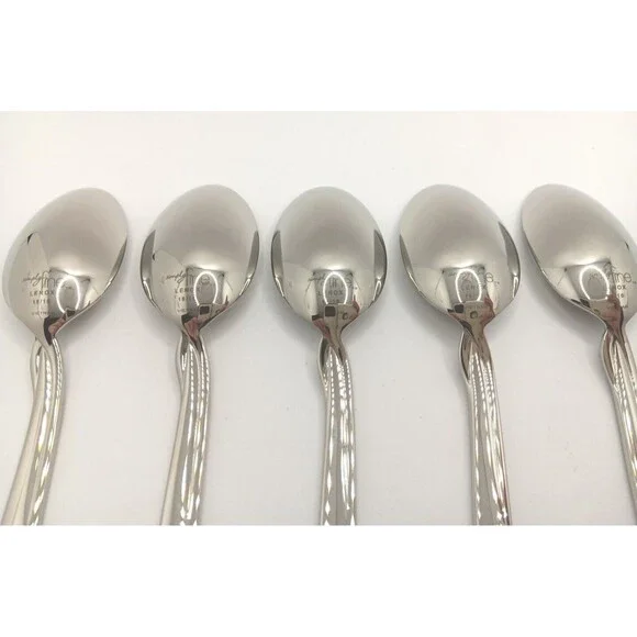 Lenox Simply Fine Twist 5 Piece Teaspoon Set 18/10 Stainless Vietnam New - Picture 7 of 9